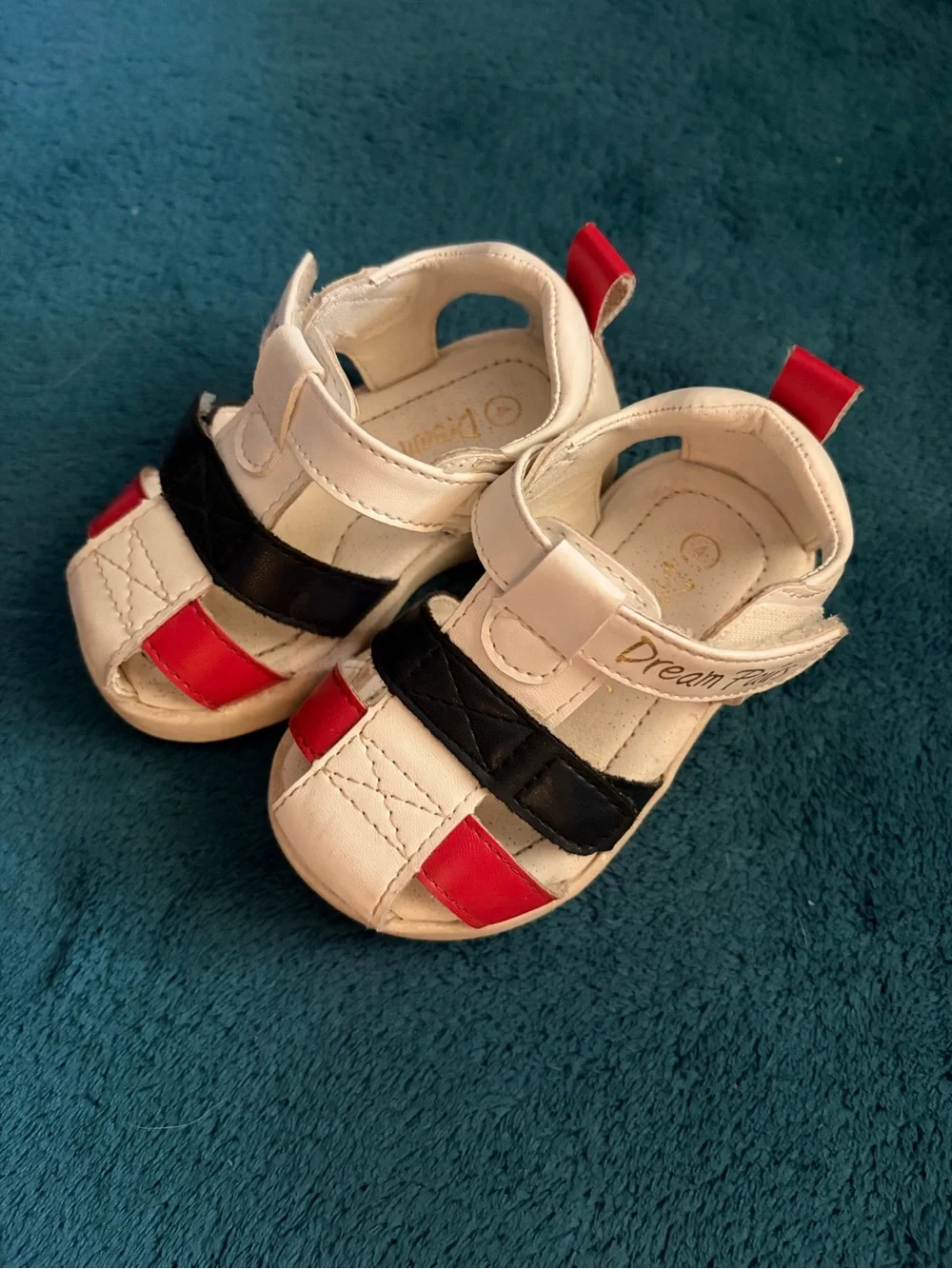 Dream Pairs White, Blue & Red Baby Walker Sandals